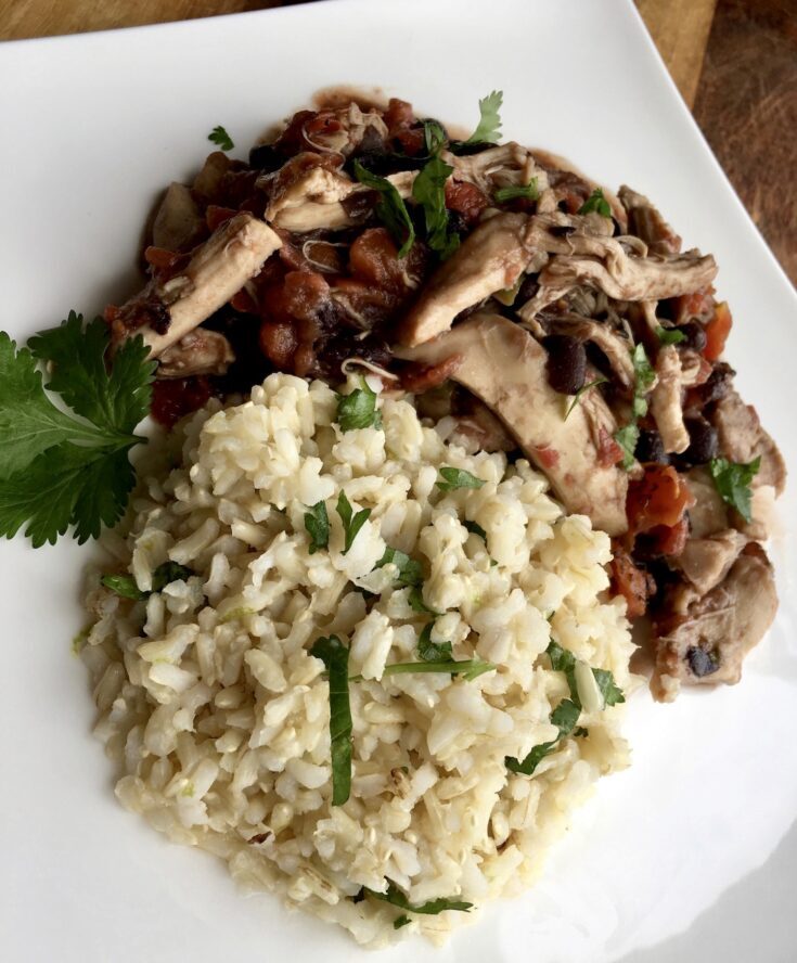Mexican Cilantro Lime Rice on a Plate