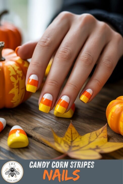 Candy Corn Stripes Nails