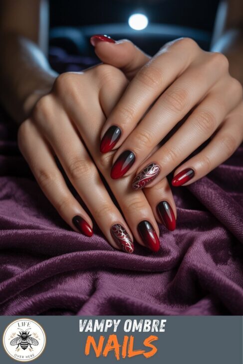 Vampy Ombre Nails